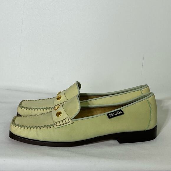 ESCADA Genuine Leather Hand Sewn Moccasin Loafers Size 7.5 - Picture 5 of 11